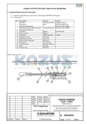 1070.0474 datasheet - TOUCH SCREEN