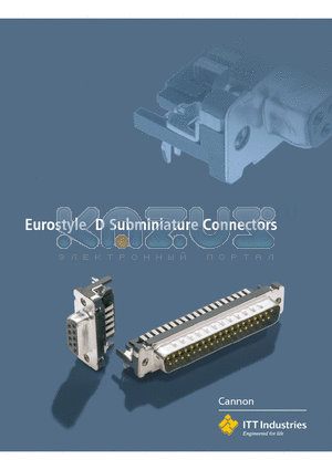 DENE-15S-L2-E03 datasheet - Eurostyle D Subminiature Connectors