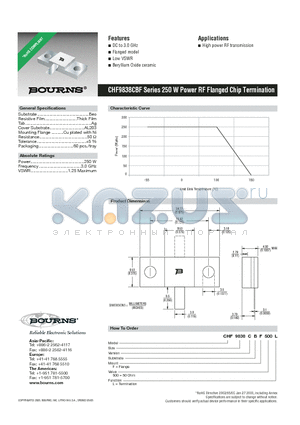 CHF9838CBF500L datasheet - 250 W Power RF Flanged Chip Termination