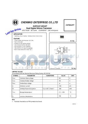 CHFMA4PT datasheet - Dual Digital Silicon Transistor