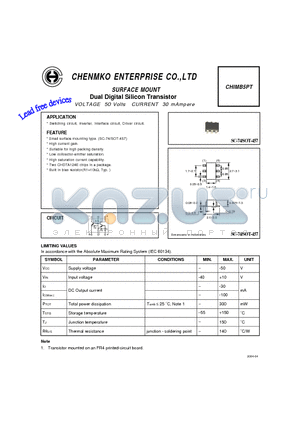 CHIMB5PT datasheet - Dual Digital Silicon Transistor