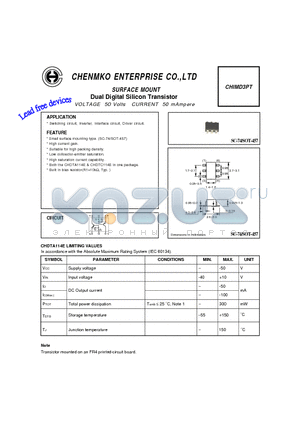 CHIMD3PT datasheet - Dual Digital Silicon Transistor