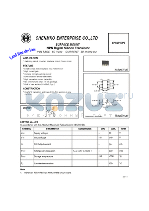 CHIMH5PT datasheet - NPN Digital Silicon Transistor