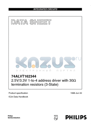74ALVT162344 datasheet - 2.5V/3.3V 1-to-4 address driver with 30ohm termination resistors 3-State