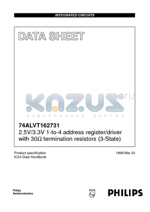 74ALVT162731DL datasheet - 2.5V/3.3V 1-to-4 address register/driver with 30ohm termination resistors 3-State