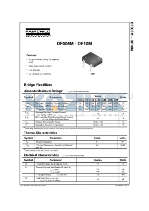 DF005M datasheet - Bridge Rectifiers