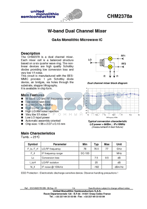 CHM2378-99F/00 datasheet - W-band Dual Channel Mixer