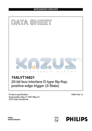 74ALVT16821 datasheet - 20-bit bus-interface D-type flip-flop; positive-edge trigger 3-State