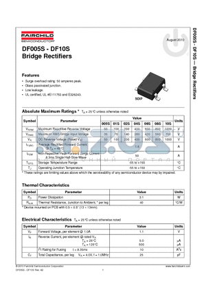 DF005S datasheet - Bridge Rectifiers