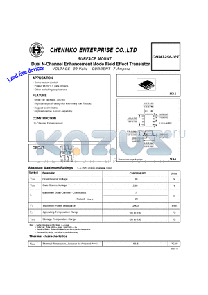 CHM3258JPT datasheet - Dual N-Channel Enhancement Mode Field Effect Transistor