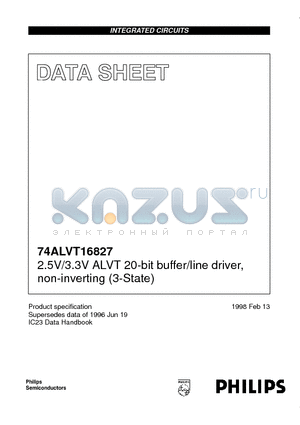 74ALVT16827DL datasheet - 2.5V/3.3V ALVT 20-bit buffer/line driver, non-inverting 3-State