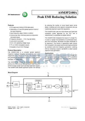 ASM3P2108AF-08SR datasheet - Peak EMI Reducing Solution