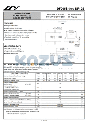 DF005S_1 datasheet - SURFACE MOUNT GLASS PASSIVATED BRIDGE RECTIFIERS