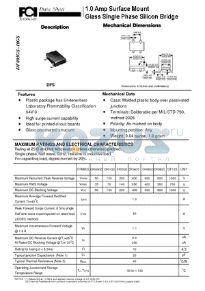 DF01GS datasheet - 10.Amp Surface Mount Glass Single Phase Silicon Bridge