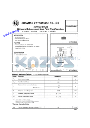 CHM456NZPT datasheet - N-Channel Enhancement Mode Field Effect Transistor