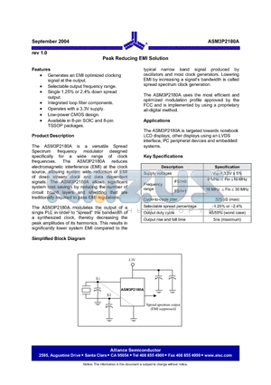 ASM3P2180A-08SR datasheet - Peak Reducing EMI Solution