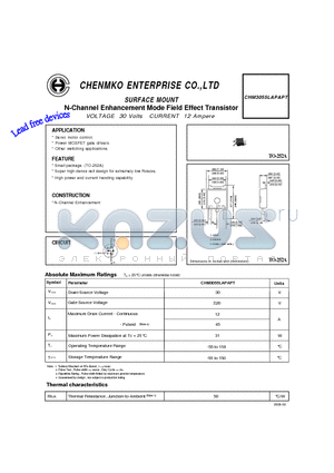 CHM3055LAPAPT datasheet - N-Channel Enhancement Mode Field Effect Transistor