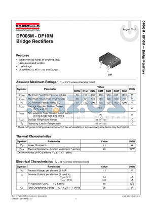 DF01M datasheet - Bridge Rectifiers