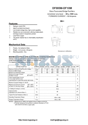 DF01M datasheet - Glass Passivated Bridge Rectifiers