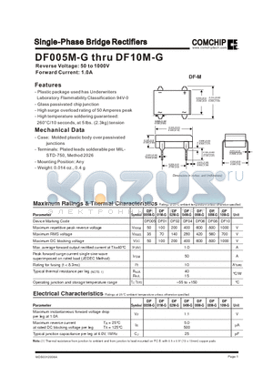 DF01M-G datasheet - Single-Phase Bridge Rectifiers