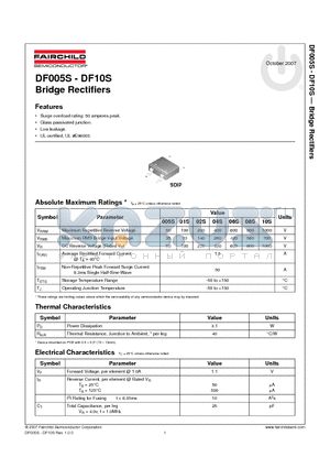 DF01S datasheet - Bridge Rectifiers