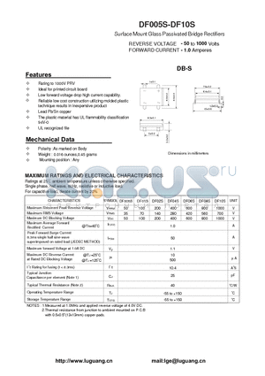 DF01S datasheet - Surface Mount Glass Passivated Bridge Rectifiers