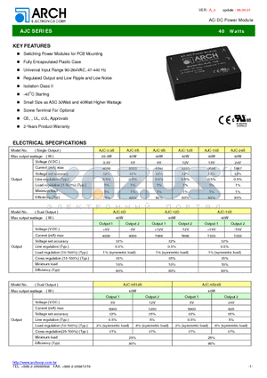 AJC-5S datasheet - AC-DC Power Module