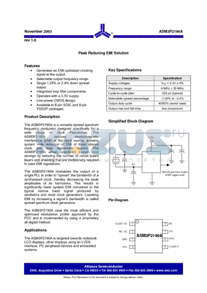 ASM3P2190A-08TT datasheet - Peak Reducing EMI Solution