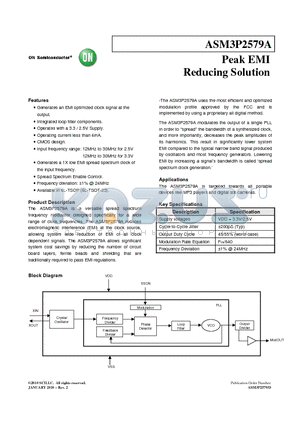 ASM3P2579A datasheet - Peak EMI Reducing Solution