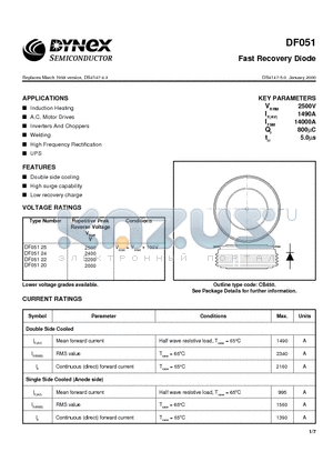 DF051 datasheet - Fast Recovery Diode