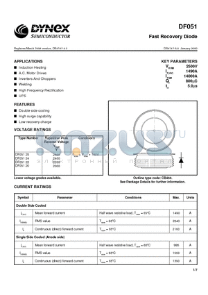 DF05120 datasheet - Fast Recovery Diode