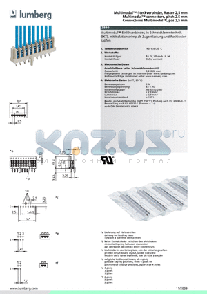 381002 datasheet - Multimodul-Steckverbinder, Raster 2,5 mm