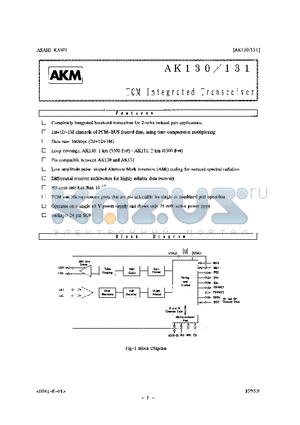 AK130 datasheet - TCM Integrated Transceiver