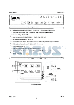 AK134 datasheet - 2B  D TCM Integrated Quad Transceiver