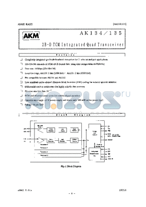 AK134-VQ datasheet - 2B  D TCM Integrated Quad Transceiver