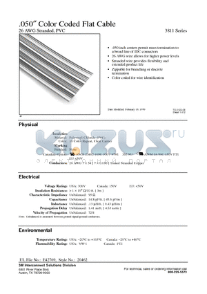 3811/15 datasheet - 050 Color Coded Flat Cable