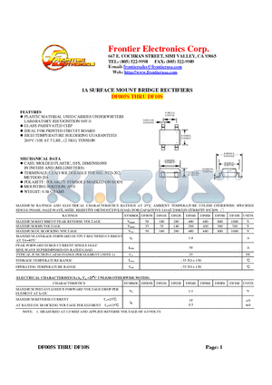 DF06S datasheet - 1A SURFACE MOUNT BRIDGE RECTIFIERS