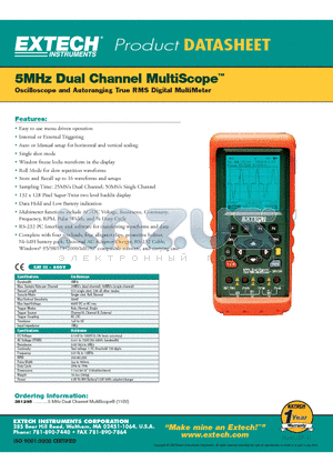 381295 datasheet - 5MHz Dual Channel MultiScope