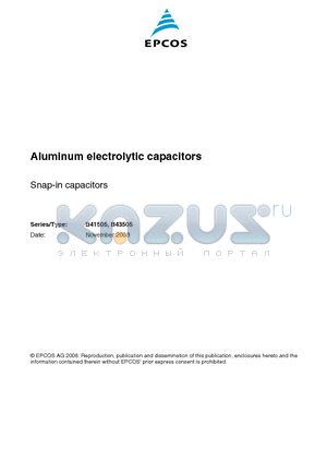 B43505A2477M000 datasheet - Aluminum electrolytic capacitors21