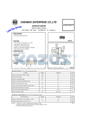 CHP202KPT datasheet - SWITCHING DIODE