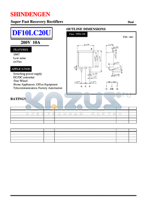 DF10LC20U datasheet - Super Fast Recovery Rectifiers(200V 10A)