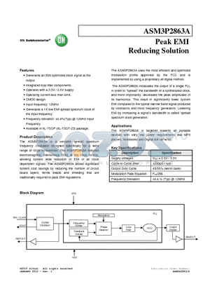 ASM3P2863A datasheet - Peak EMI Reducing Solution