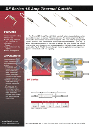 DF104S datasheet - DF SERIES 15 AMP THERMAL CUTOFFS