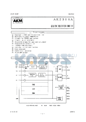 AK2304A datasheet - QUAD PCM CODEC/FILTER COMBO LSI
