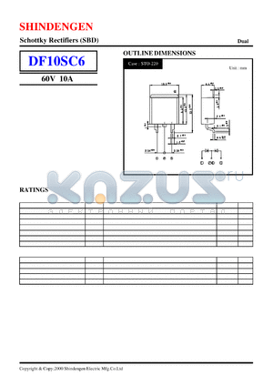 DF10SC6 datasheet - Schottky Rectifiers (SBD) (60V 10A)
