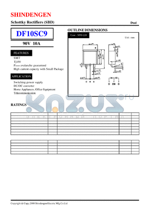 DF10SC9 datasheet - Schottky Rectifiers (SBD) (90V 10A)