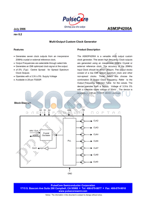 ASM3P4200A datasheet - Multi-Output Custom Clock Generator