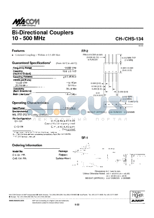 CHS-134PIN datasheet - Bi-Directional Couplers 10 - 500 MHz