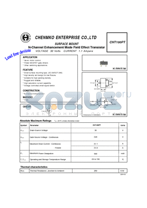 CHT100PT datasheet - N-Channel Enhancement Mode Field Effect Transistor