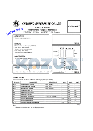 CHT05N1PT datasheet - NPN General Purpose Transistor -